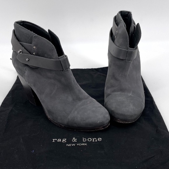 rag & bone Shoes - Rag & Bone Gray Asphalt Suede Harrow Booties 39